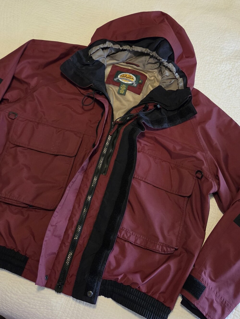 Vintage Cabela's Weather-Resistant Gore-tex Men's Hooded Jacket, Size XL - Picture 3 of 8